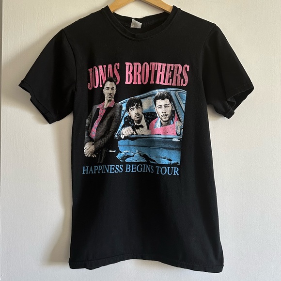 Jonas Brothers Happiness Begins Tour Neon Colors Music Band Tee Size XS/S - Picture 1 of 4